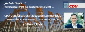 “Auf ein Wort…” Feierabendgespräch mit CDU-Generalsekretär Sebastian Lechner MdL